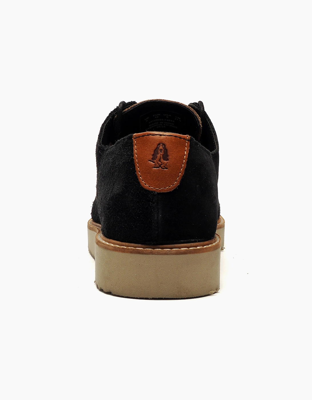 Hush Puppies Orion Mens Suede Shoes Black / Taupe