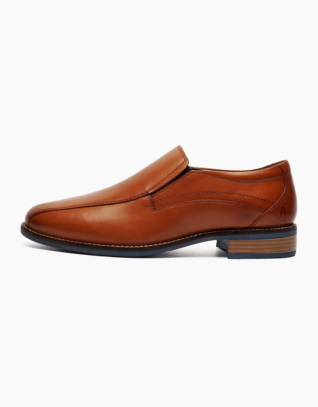 Hush Puppies Donovan Signature Mens Leather Slip On Shoes Tan