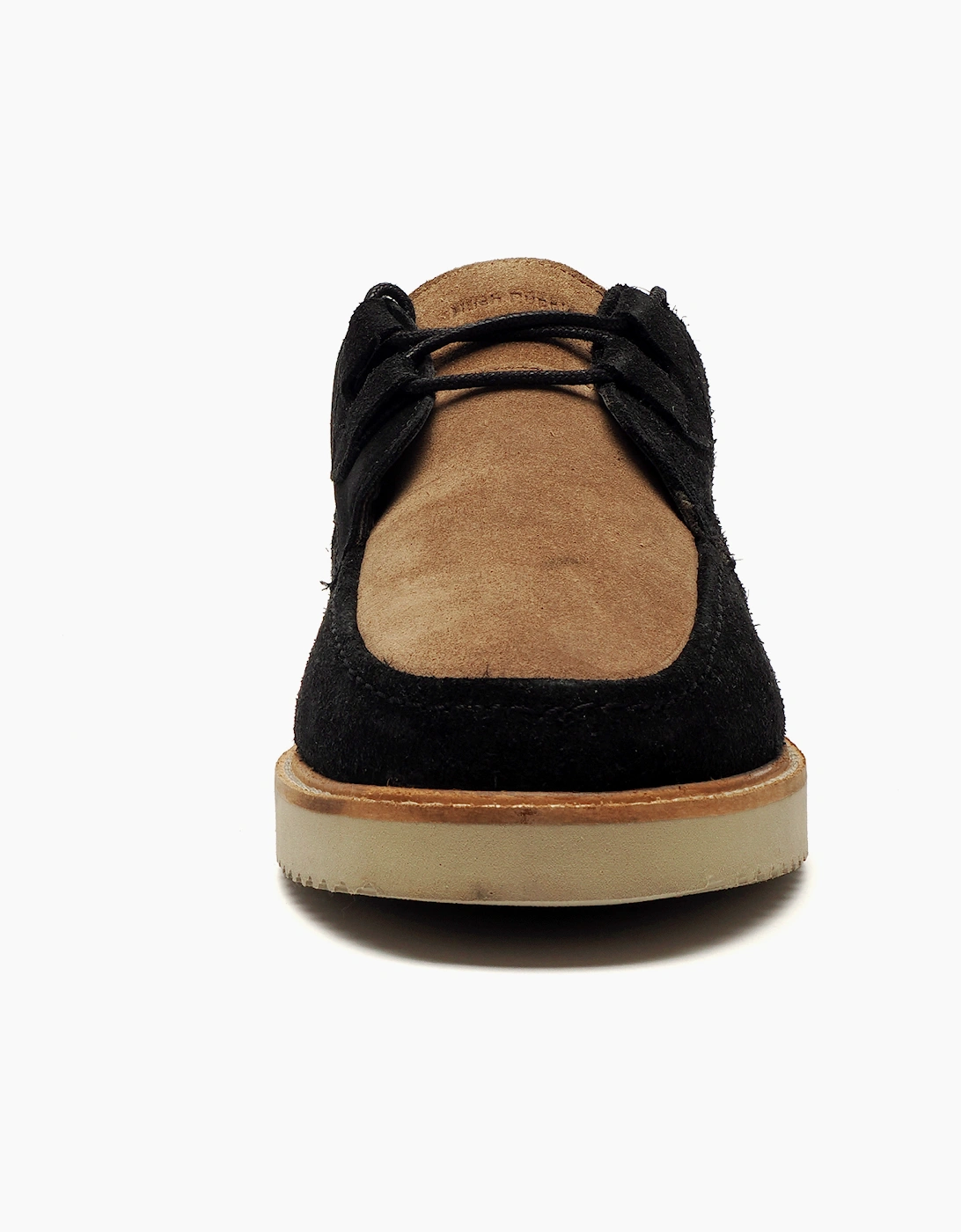 Hush Puppies Orion Mens Suede Shoes Black / Taupe