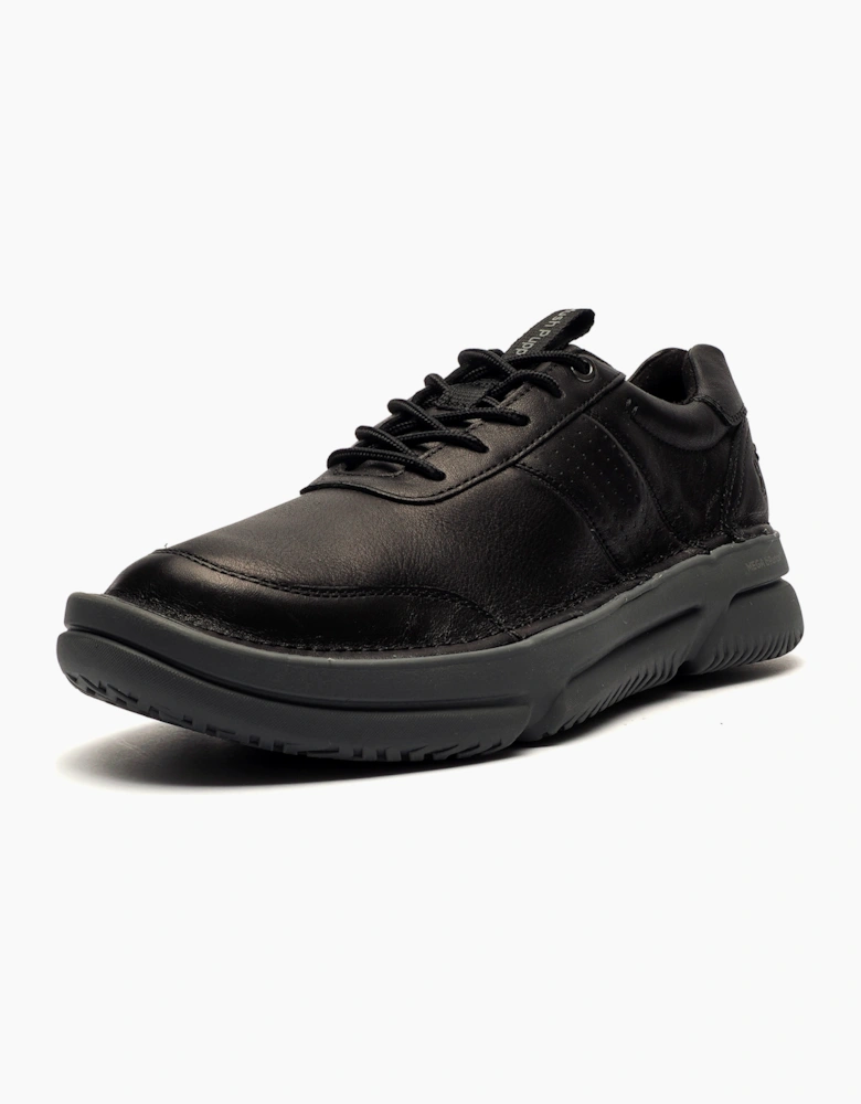 Hush Puppies Baylor Mens Leather Shoes Black / Charcoal