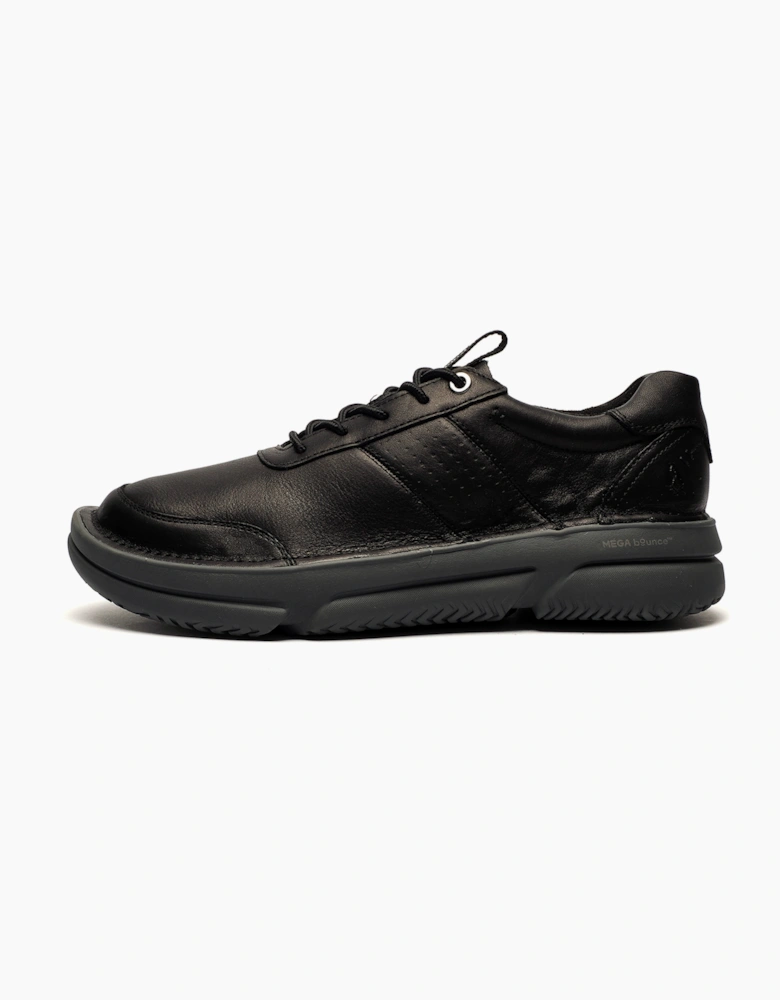 Hush Puppies Baylor Mens Leather Shoes Black / Charcoal