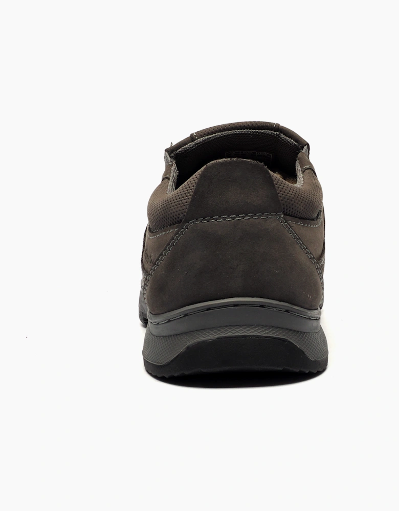Hush Puppies Jasper Mens Leather Slip On Shoes Grey Nubuck