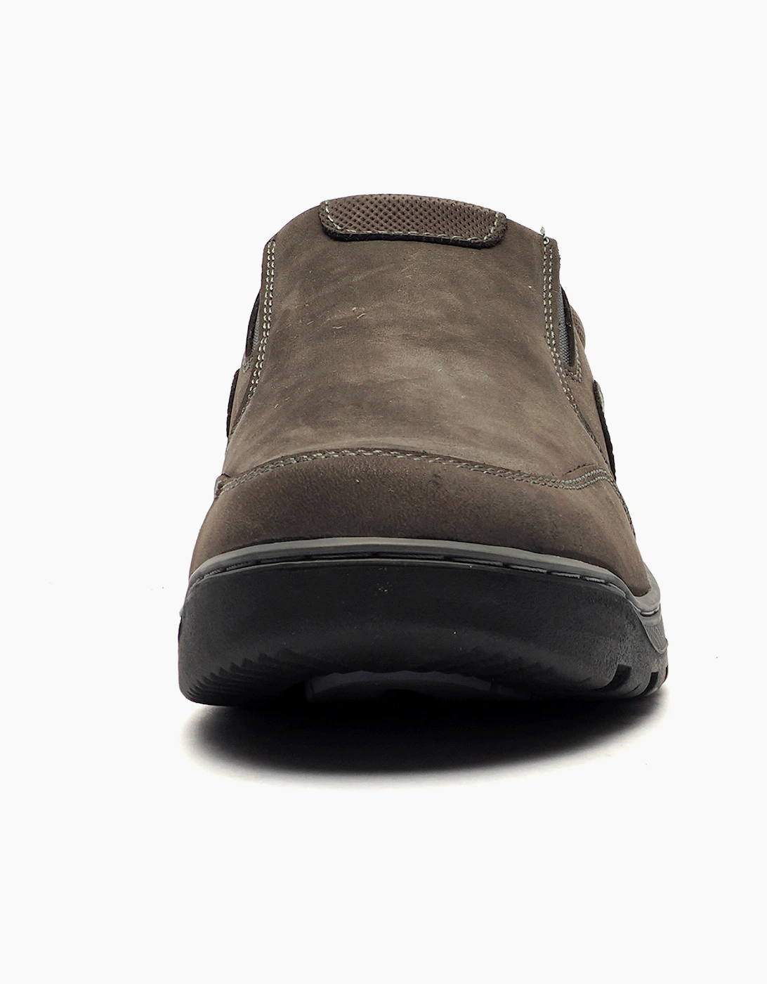 Hush Puppies Jasper Mens Leather Slip On Shoes Grey Nubuck
