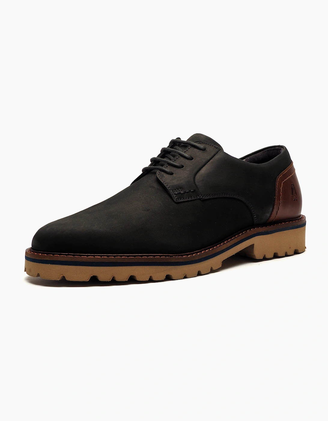 Hush Puppies Marcus Mens Leather Shoes Darkest Navy / Brown