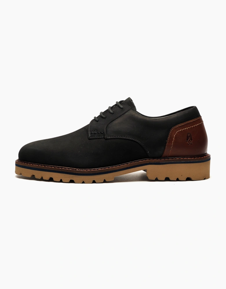 Hush Puppies Marcus Mens Leather Shoes Darkest Navy / Brown