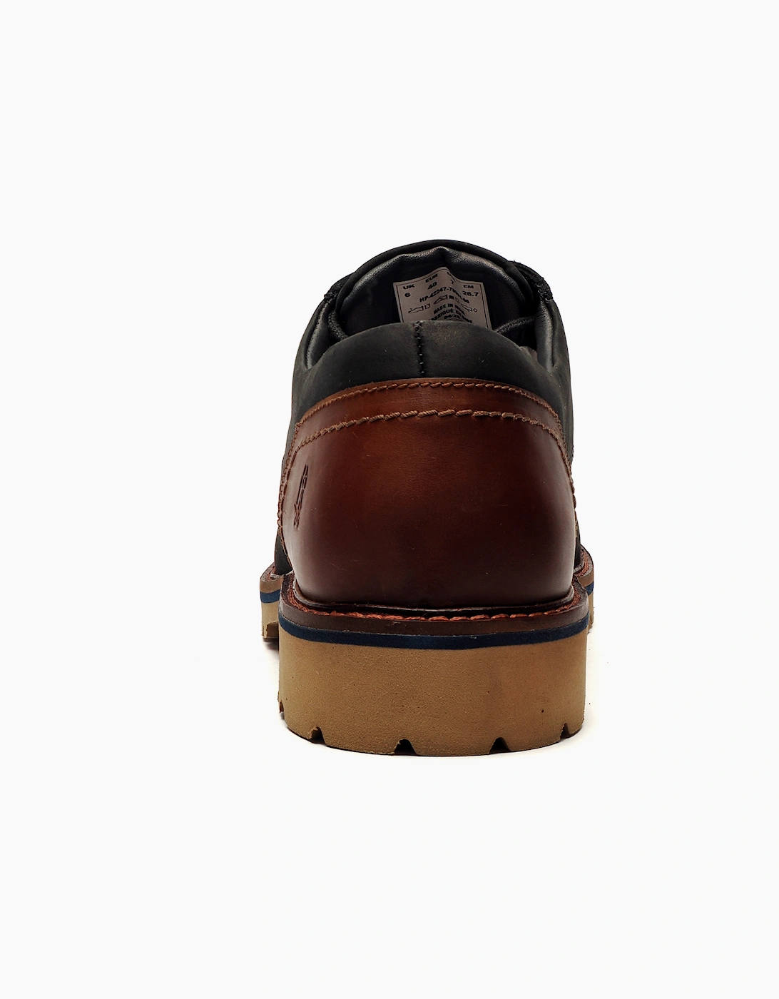 Hush Puppies Marcus Mens Leather Shoes Darkest Navy / Brown