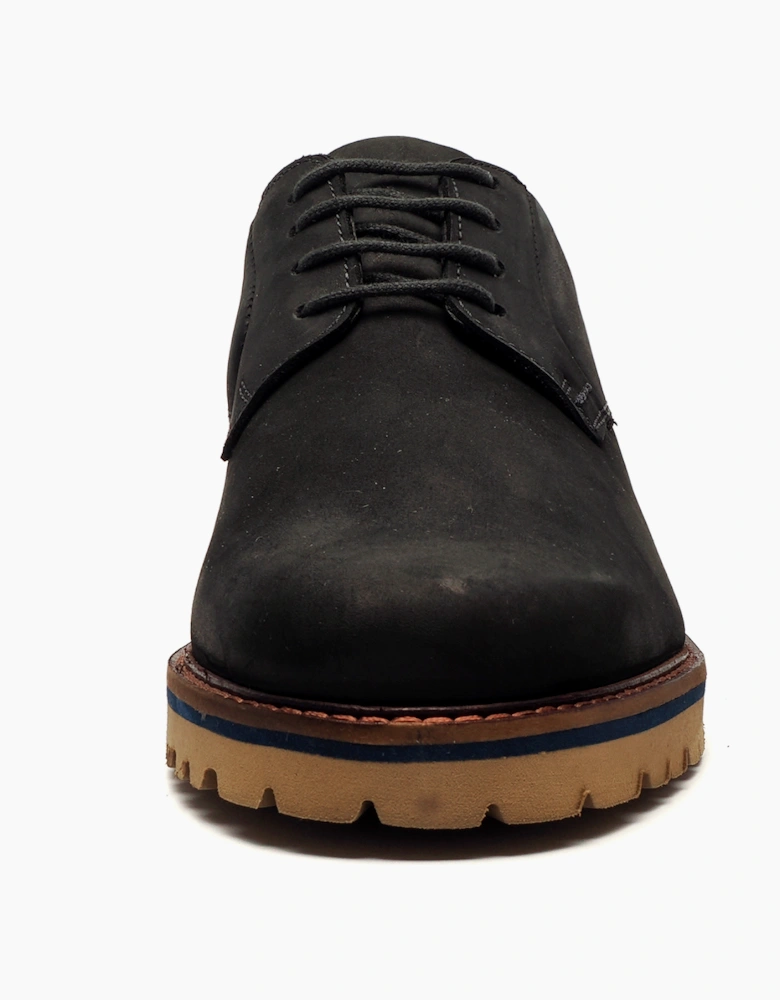 Hush Puppies Marcus Mens Leather Shoes Darkest Navy / Brown