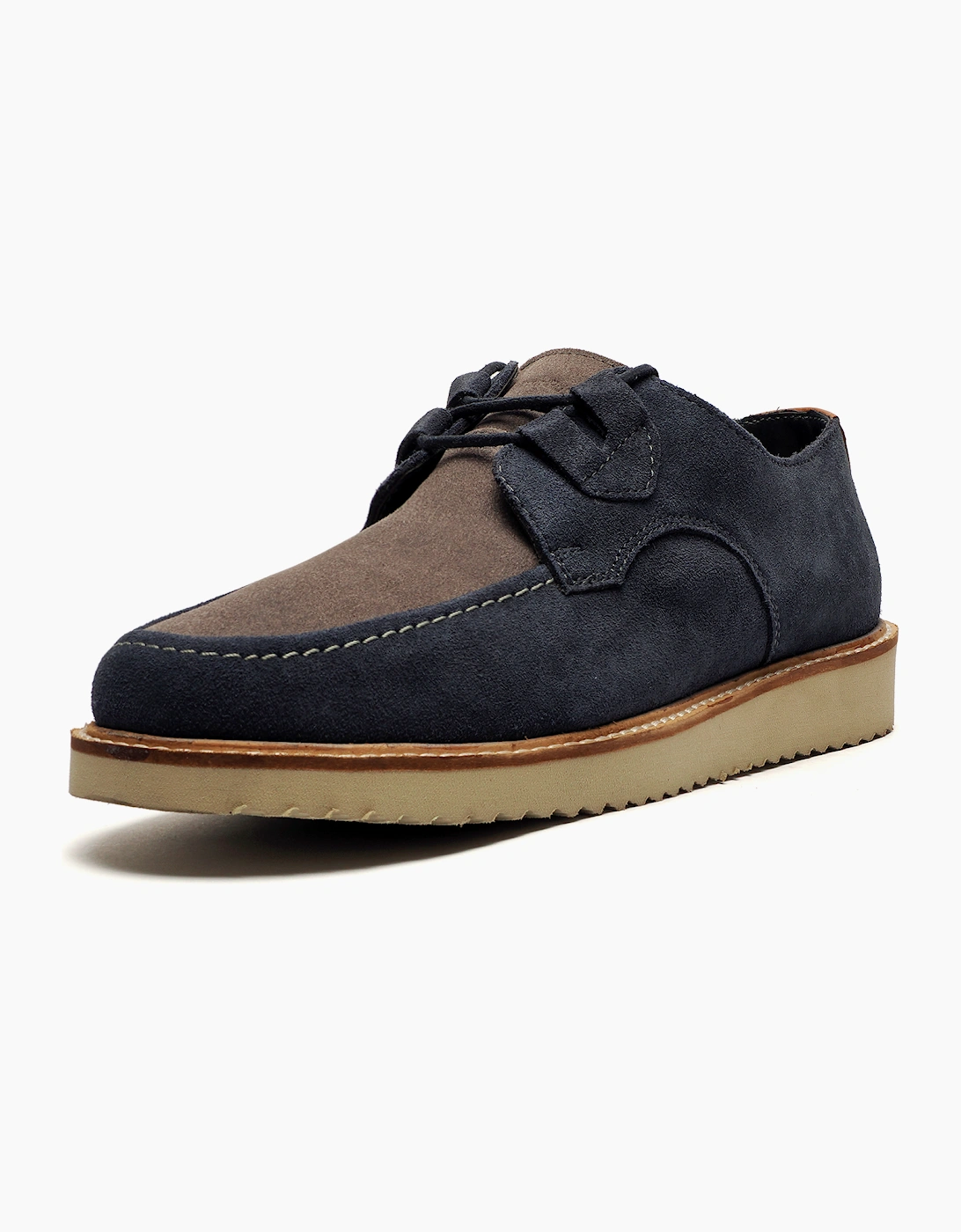 Hush Puppies Orion Mens Suede Shoes Navy / Grey