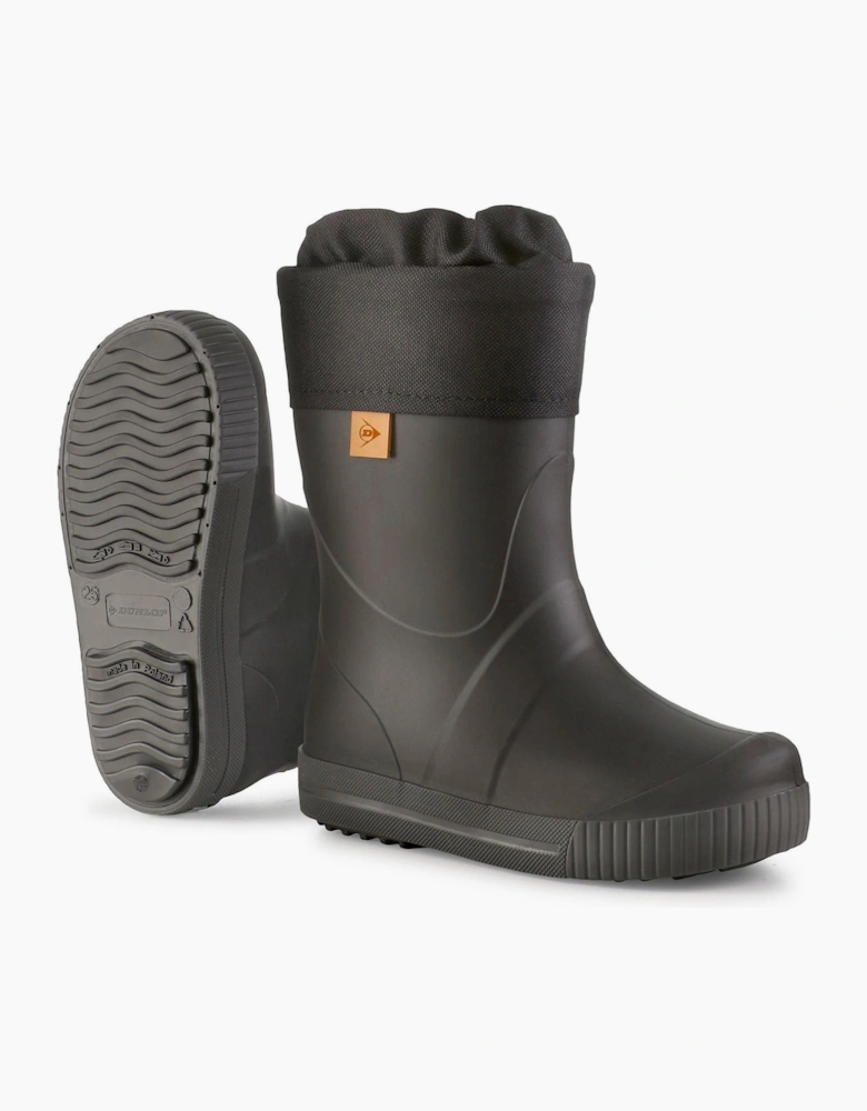 Dunlop Puddle Jumper Kids Wellingtons Black