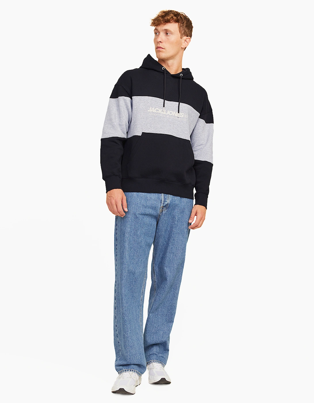 Jack & Jones Legacy Mens Hoodie Black / Grey