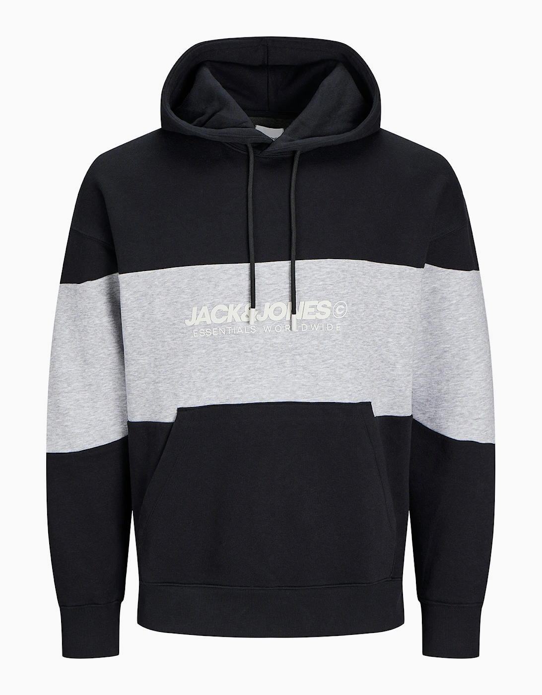Jack & Jones Legacy Mens Hoodie Black / Grey