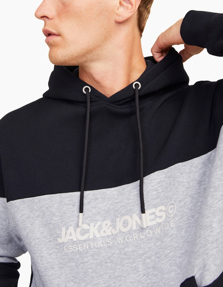 Jack & Jones Legacy Mens Hoodie Black / Grey
