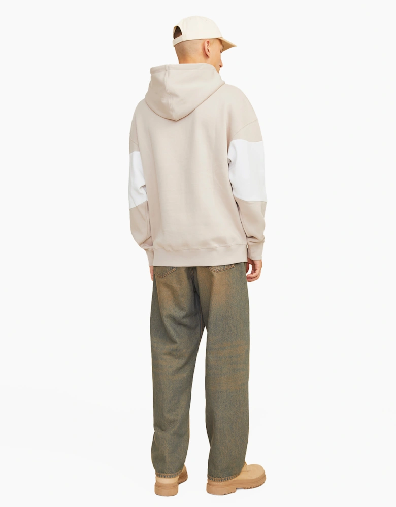 Jack & Jones Legacy Mens Hoodie Stone / White