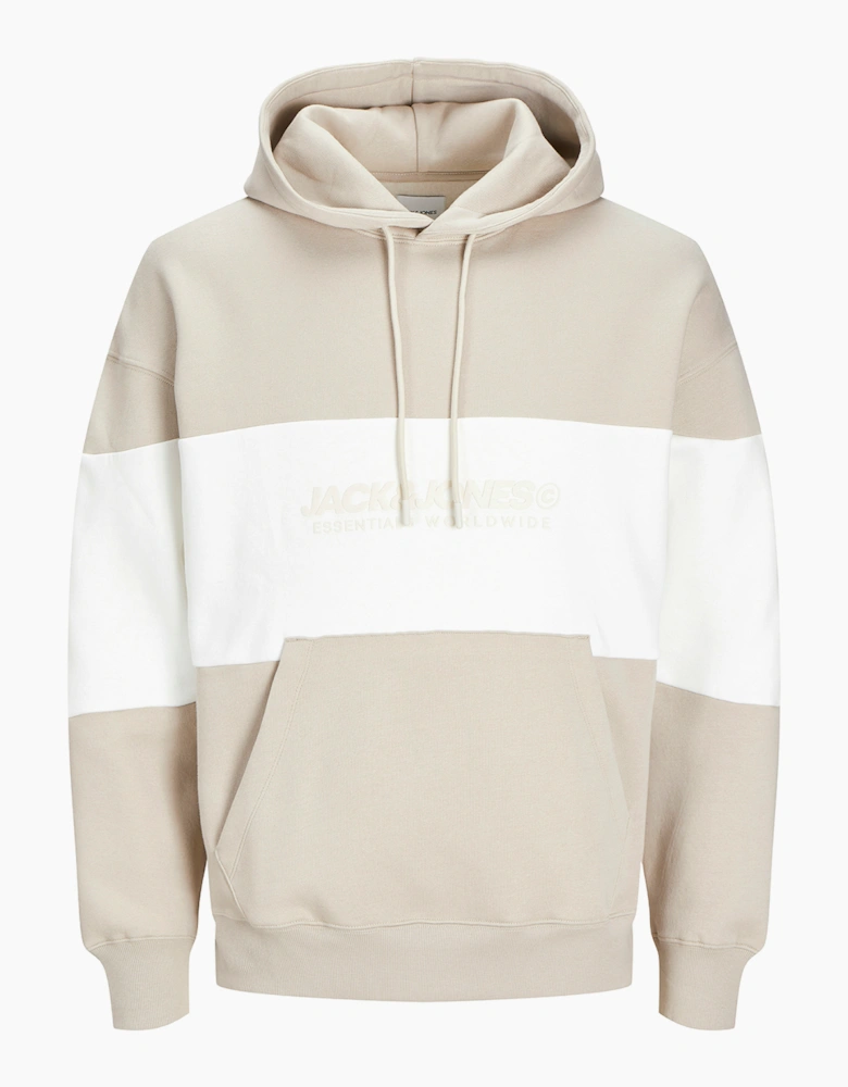 Jack & Jones Legacy Mens Hoodie Stone / White