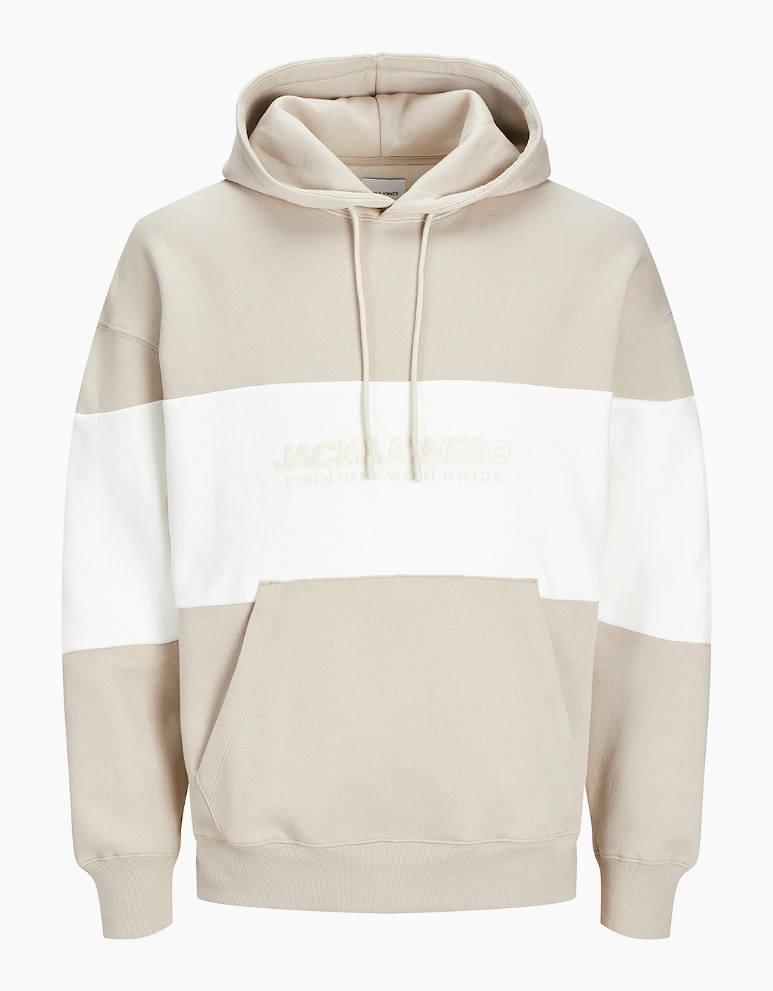 Jack & Jones Legacy Mens Hoodie Stone / White