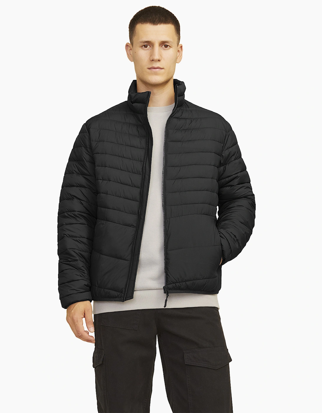 Jack & Jones Estate Signature Mens Puffer Jacket Black