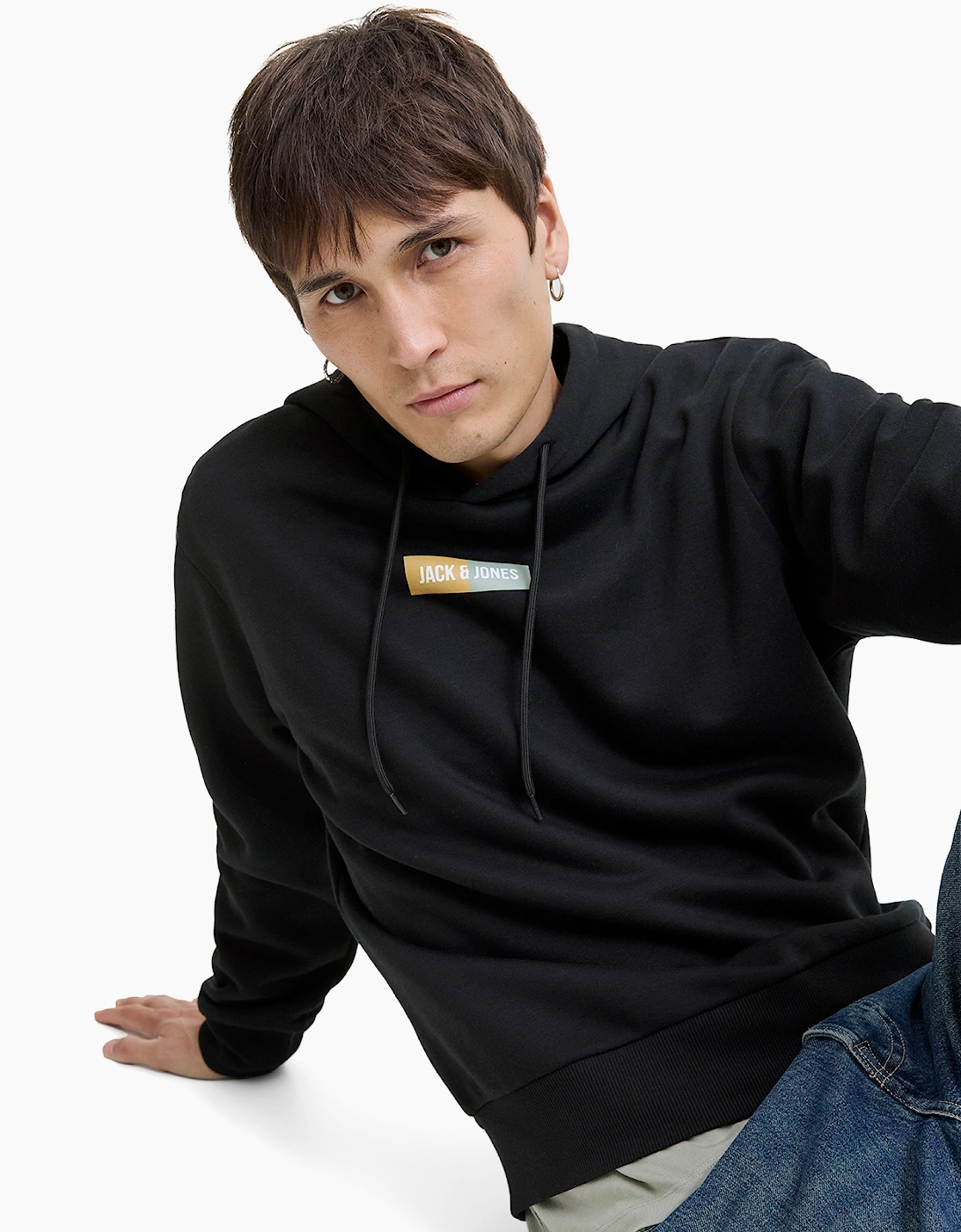 Jack & Jones JPan Mens Hoodie Black