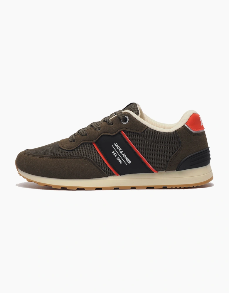 Jack & Jones Spirit Runner Mens Trainers Olive / Anthracite / True Red