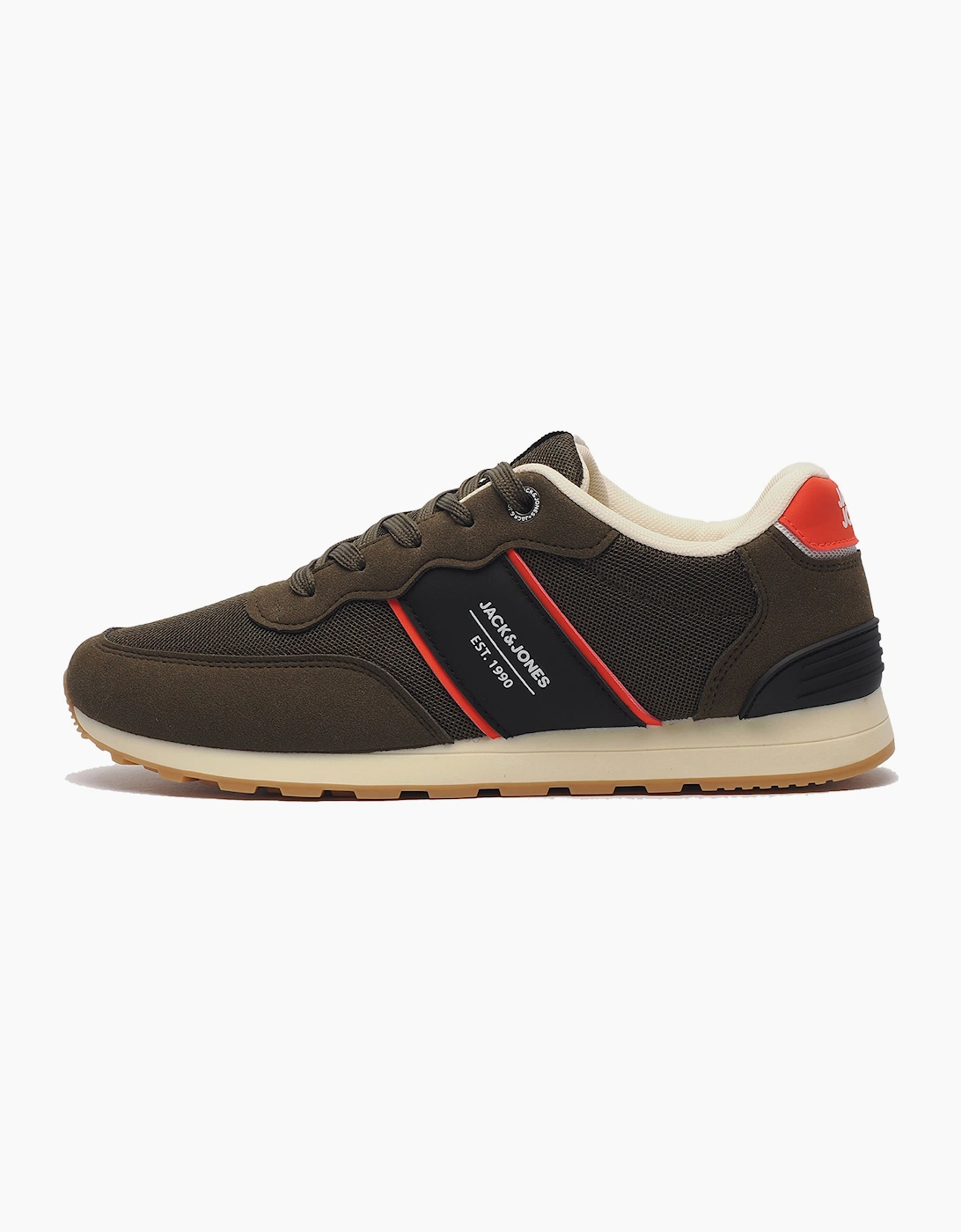Jack & Jones Spirit Runner Mens Trainers Olive / Anthracite / True Red
