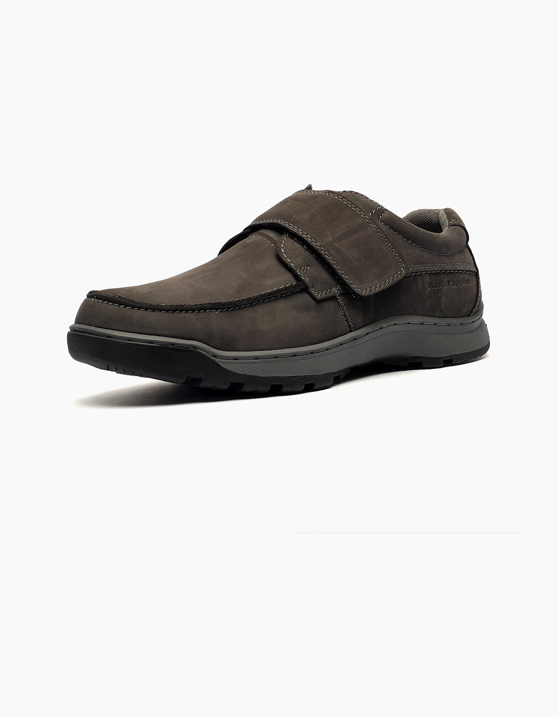 Hush Puppies Casper Comfort Strap Memory Foam Mens Shoes Grey Nubuck