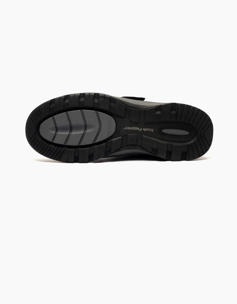 Hush Puppies Casper Comfort Strap Memory Foam Mens Shoes Grey Nubuck