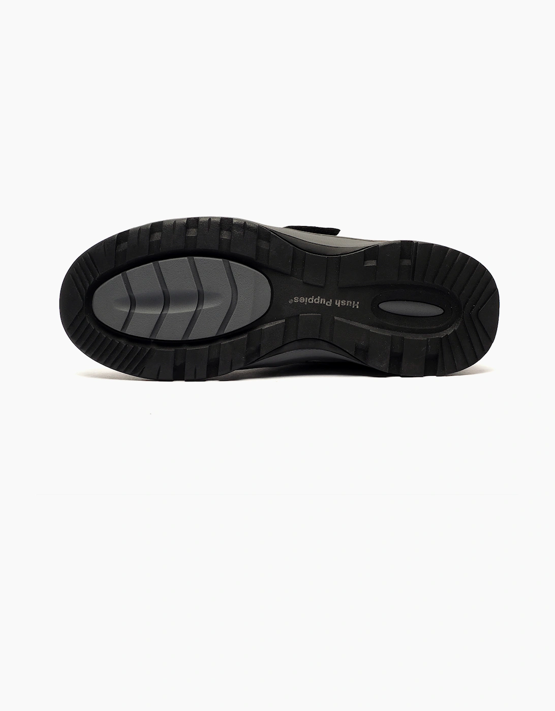 Hush Puppies Casper Comfort Strap Memory Foam Mens Shoes Grey Nubuck