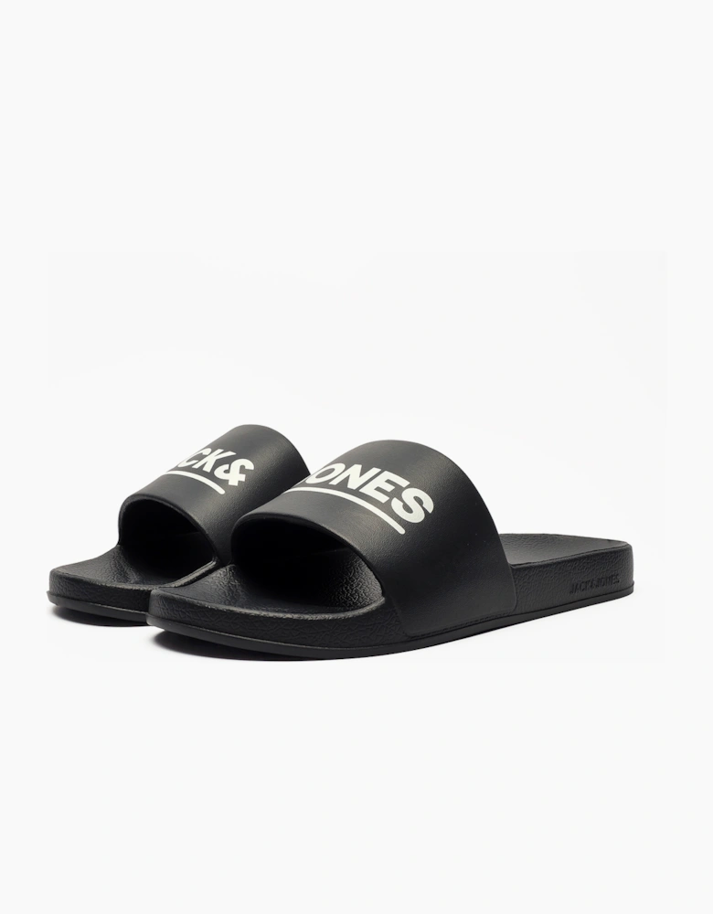 Jack & Jones Ollie Mens Sliders Anthracite Black