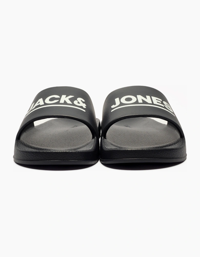 Jack & Jones Ollie Mens Sliders Anthracite Black