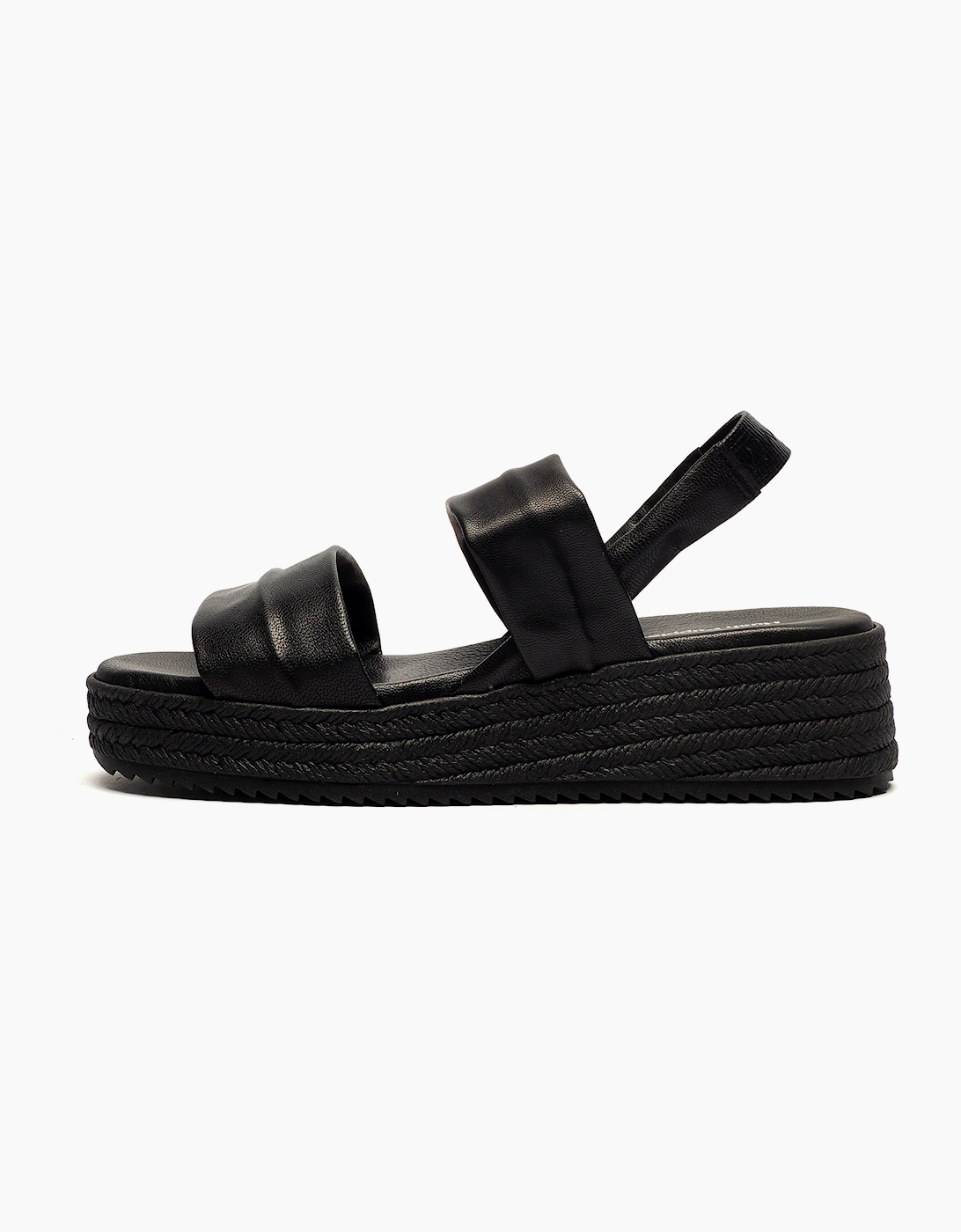 Hush Puppies Rachel Womens Leather Wedge Sandals Black
