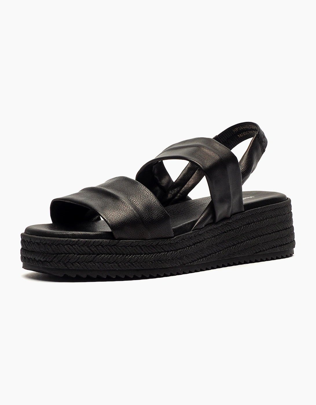 Hush Puppies Rachel Womens Leather Wedge Sandals Black