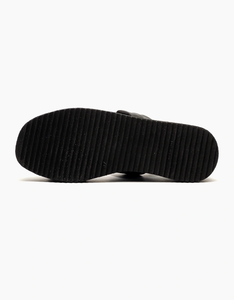 Hush Puppies Rachel Womens Leather Wedge Sandals Black