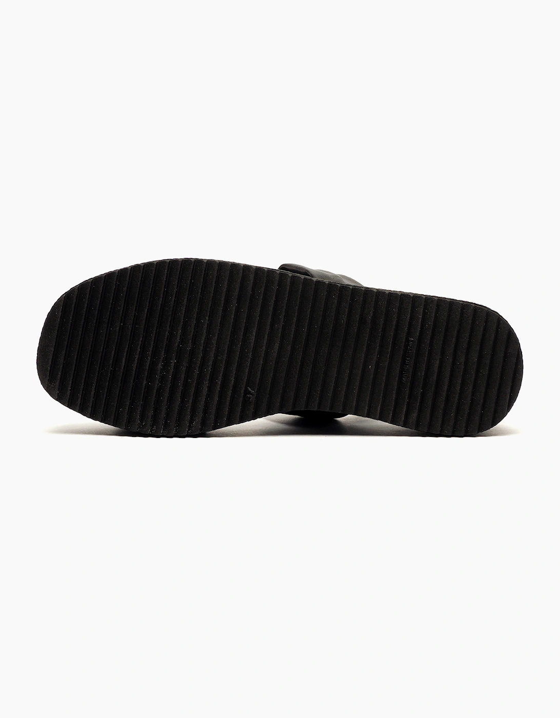 Hush Puppies Rachel Womens Leather Wedge Sandals Black