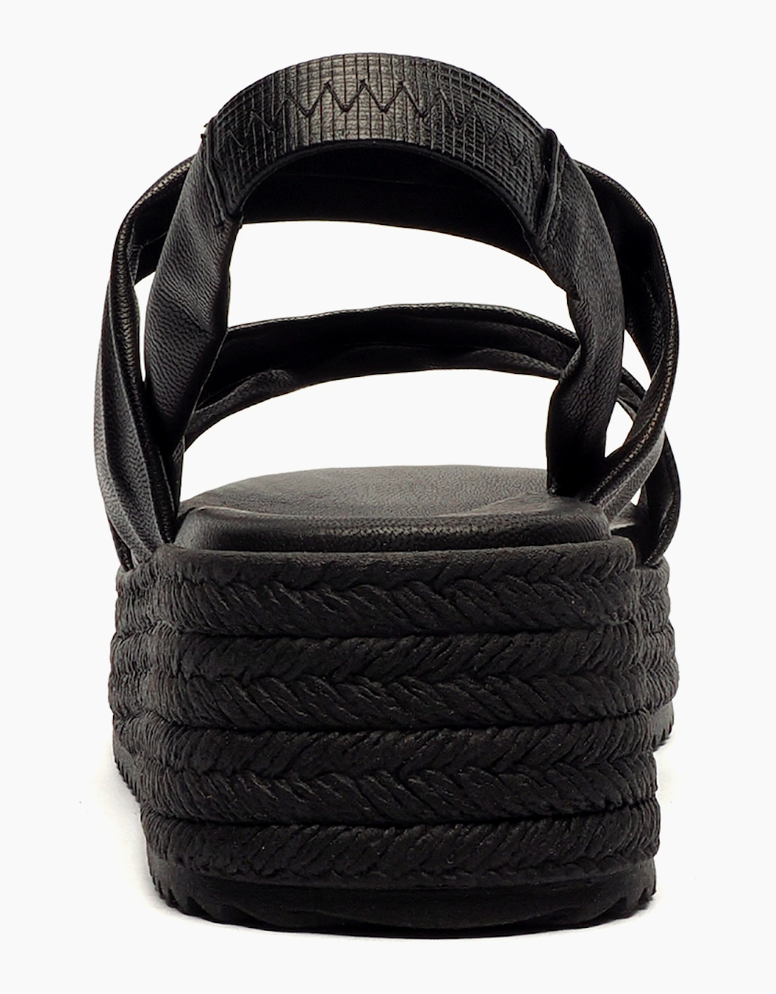 Hush Puppies Rachel Womens Leather Wedge Sandals Black
