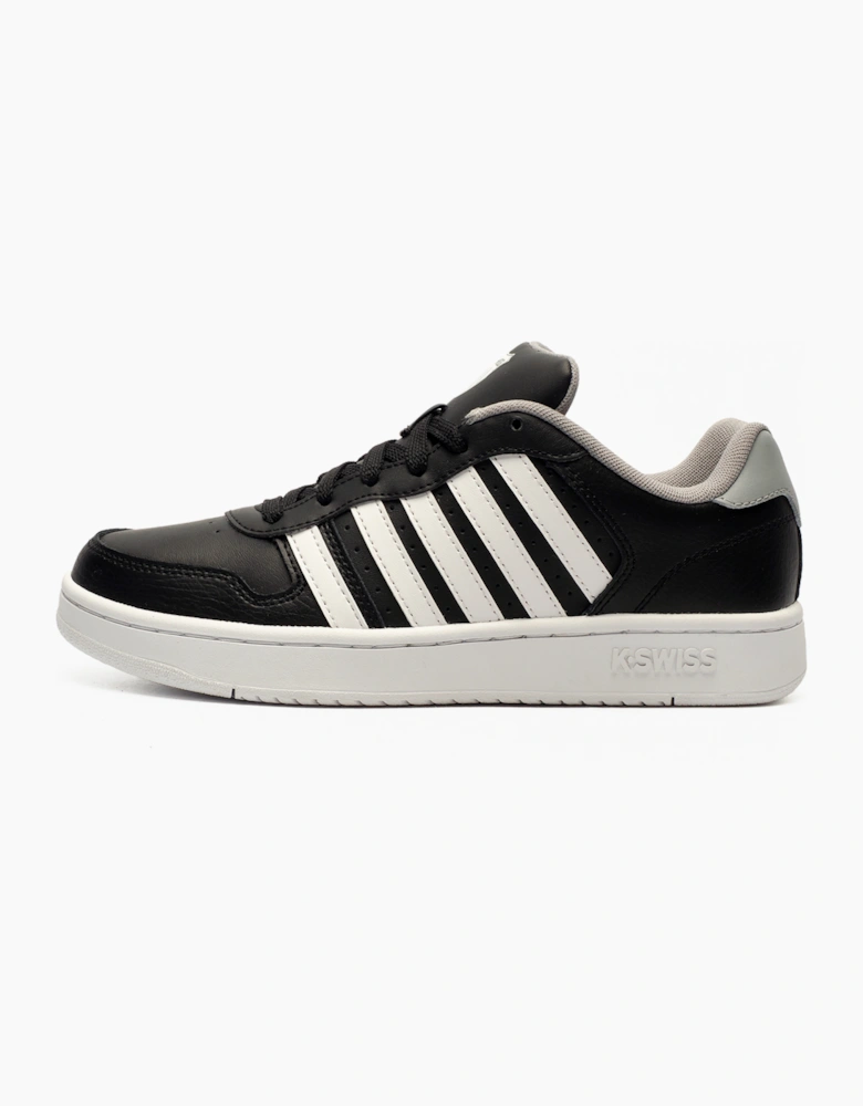 K-Swiss K Swiss Court Palisades Mens Leather Trainers Black / White / Grey