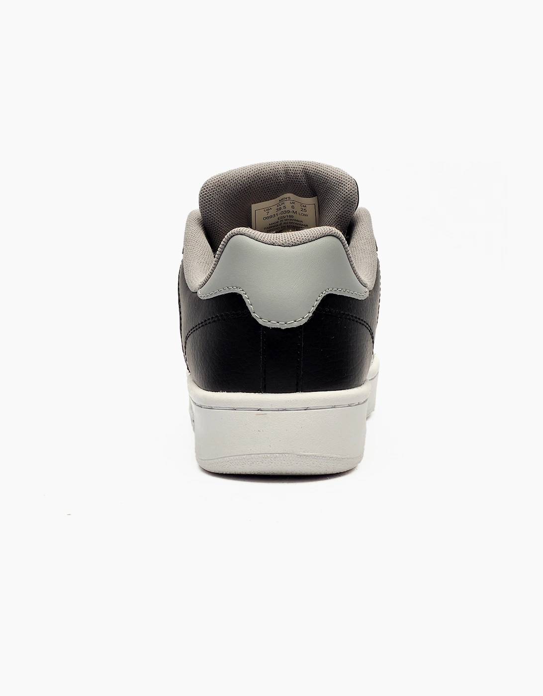 K-Swiss K Swiss Court Palisades Mens Leather Trainers Black / White / Grey
