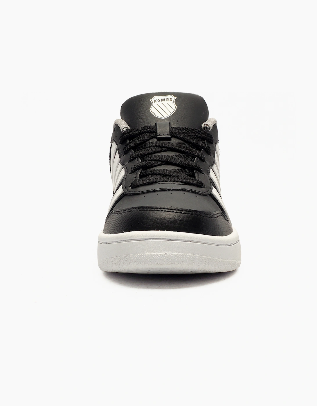 K-Swiss K Swiss Court Palisades Mens Leather Trainers Black / White / Grey