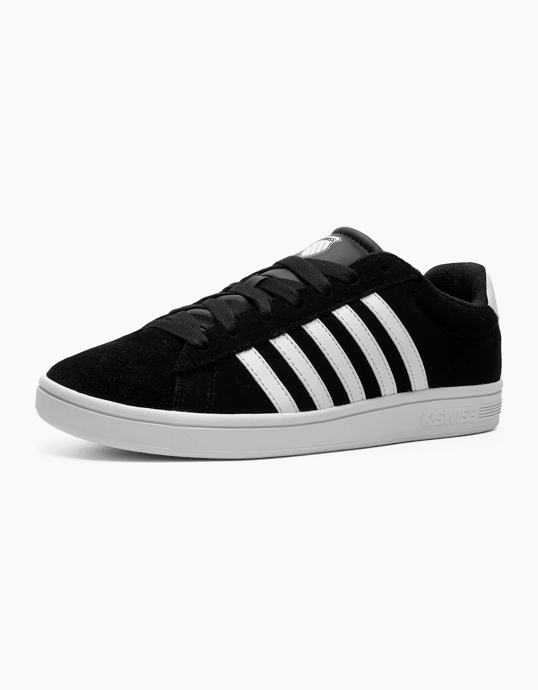 K-Swiss K Swiss Court Tiebreak II Suede Mens Trainers Black / White