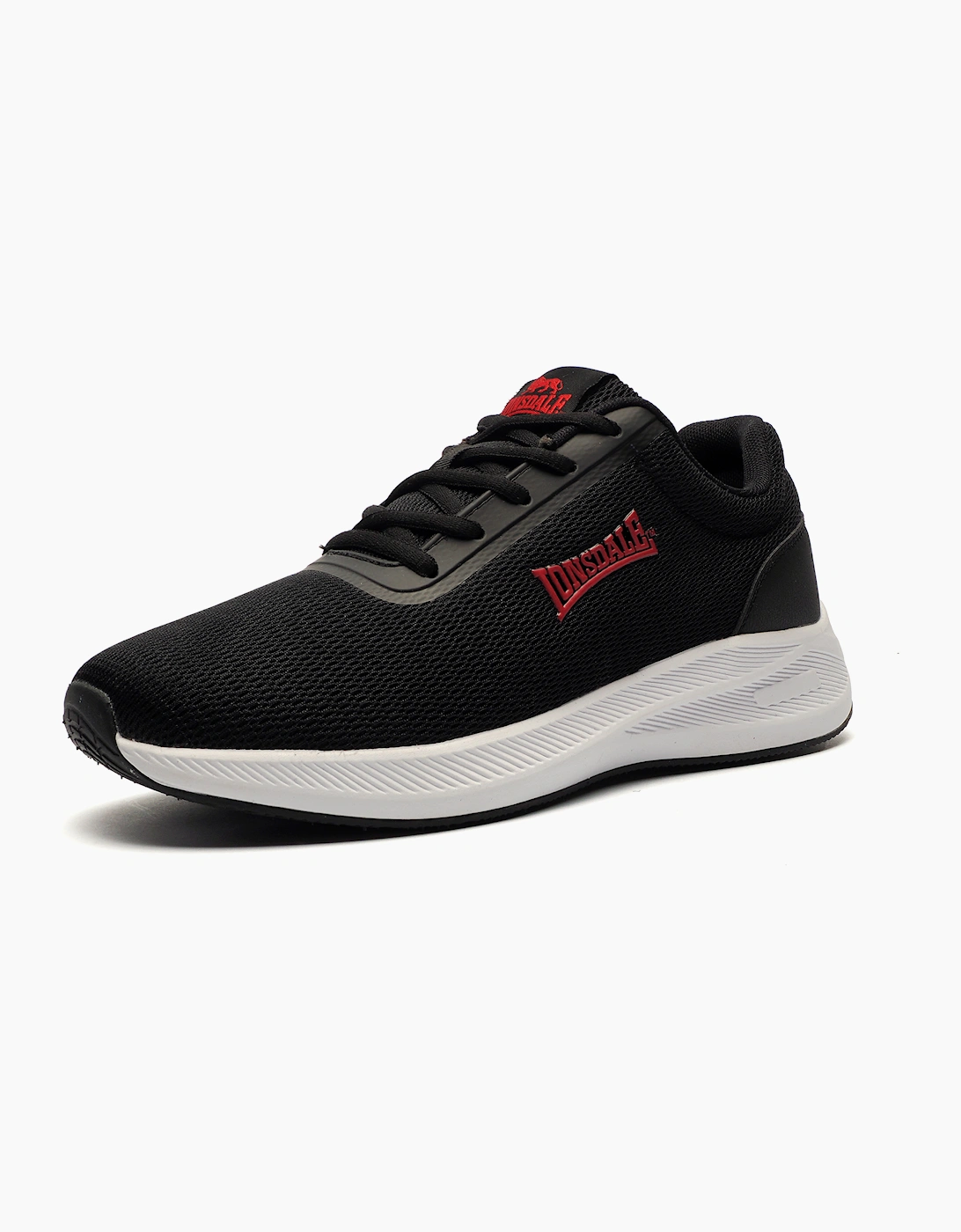 Lonsdale Hartley Mens Trainers Black / Red / White