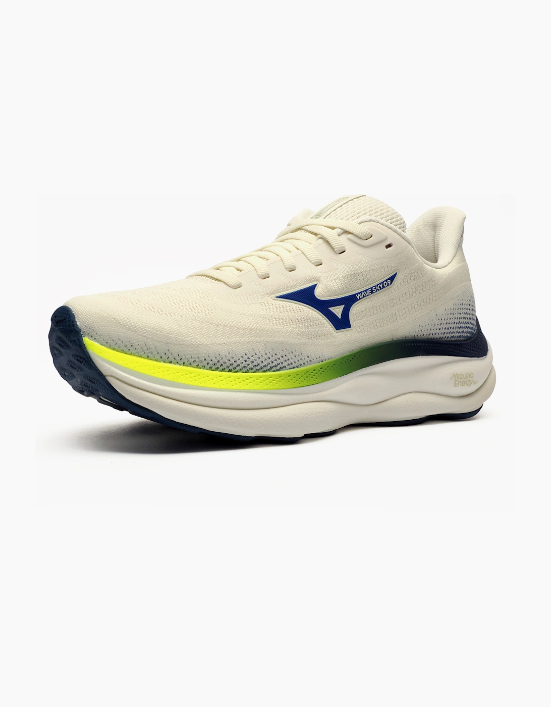 Mizuno Wave Sky 9 Mens Running Shoes Snow White / Surf the Web / Lightning Yellow