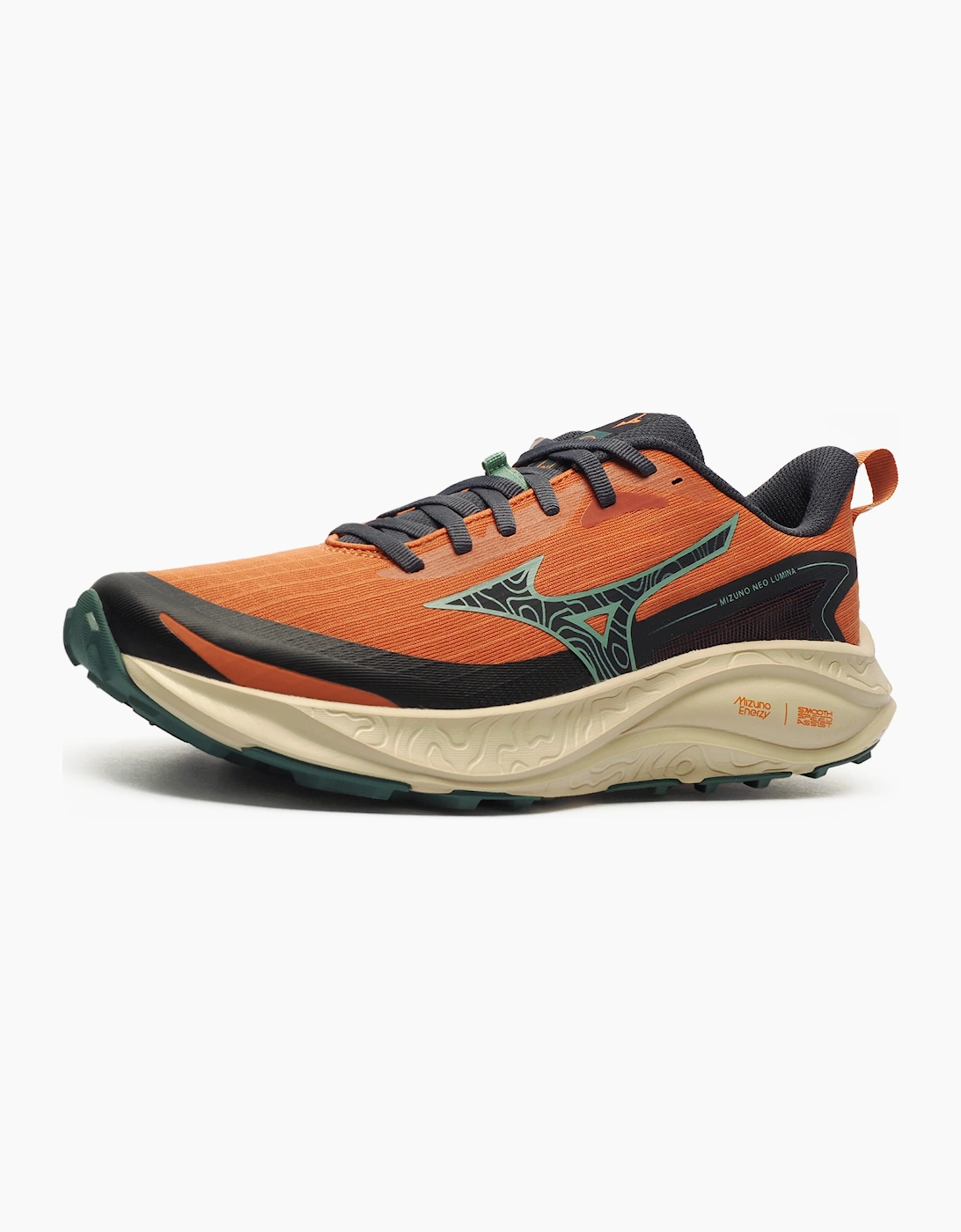 Mizuno Neo Lumina Mens Trail Running Shoes Sunburn Orange / Oblin Green