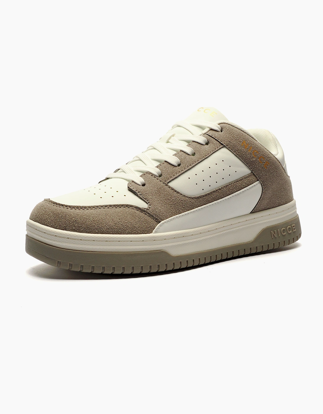 Nicce Esseli Mens Trainers White / Grey Taupe