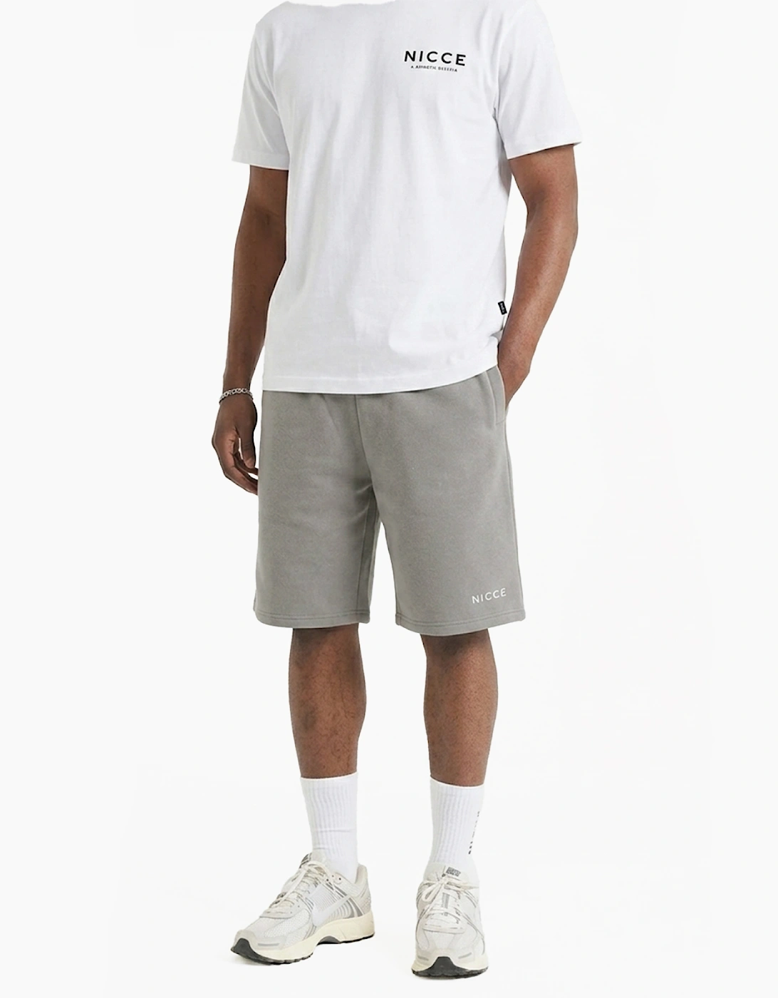 Nicce Avensi Mens Sweat Shorts Circular Grey