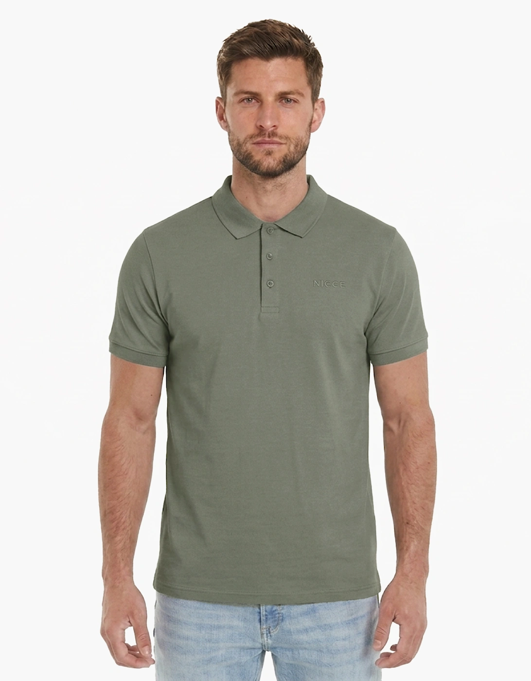 Nicce Jerlo Mens Polo Shirt Sage Shadow / Khaki