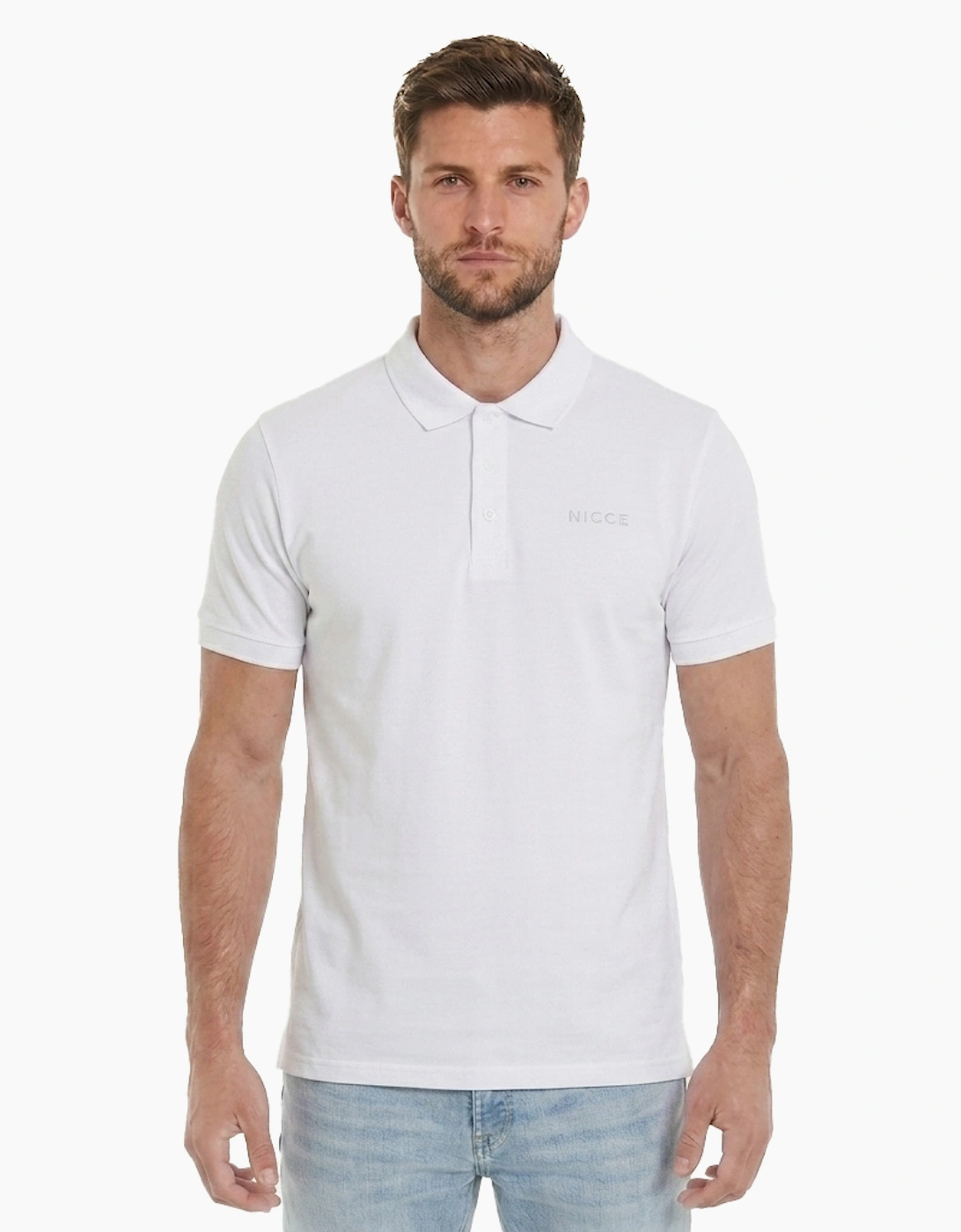Nicce Jerlo Mens Polo Shirt White