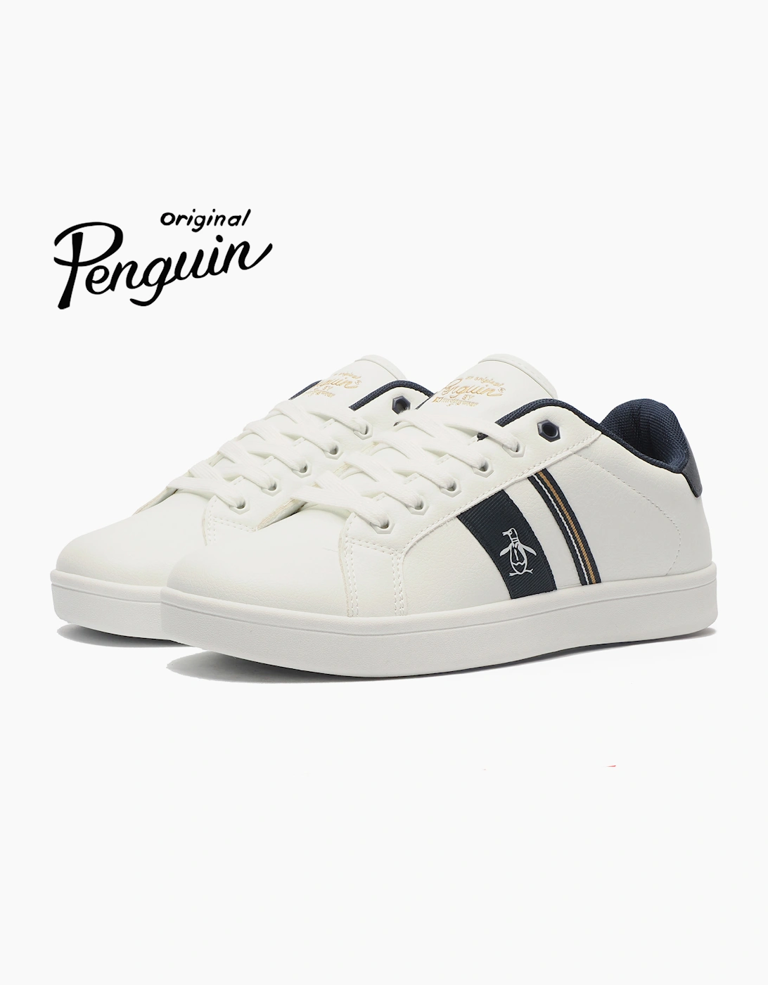 Original Penguin Steadman Retro25 Mens Memory Foam Trainers White / Navy