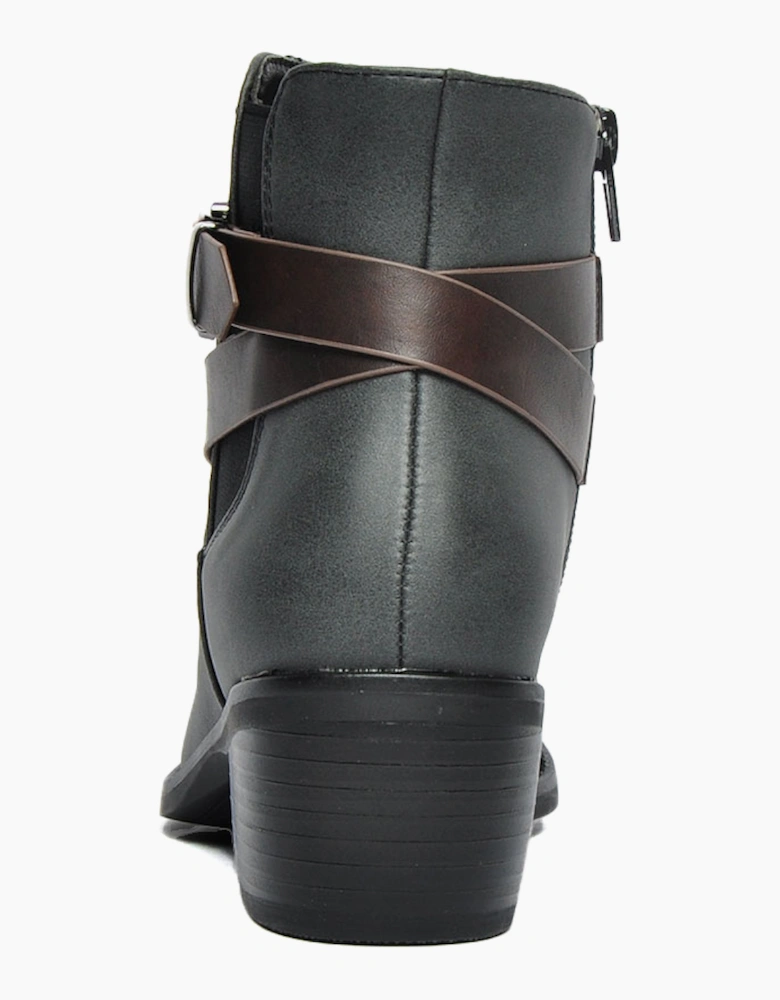 Divaz Farrah Vegan Zip Boots Womens Black