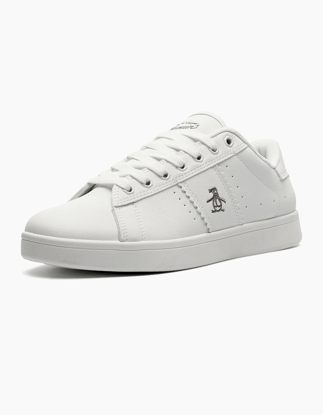 Original Penguin Steadman Mens Memory Foam Trainers White / Grey / Silver