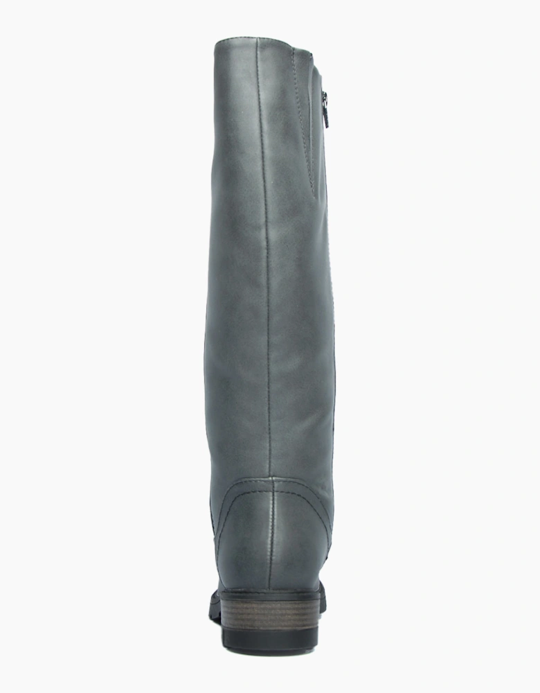 Divaz Luxe Quinn Vegan Womens Knee High Boots Black