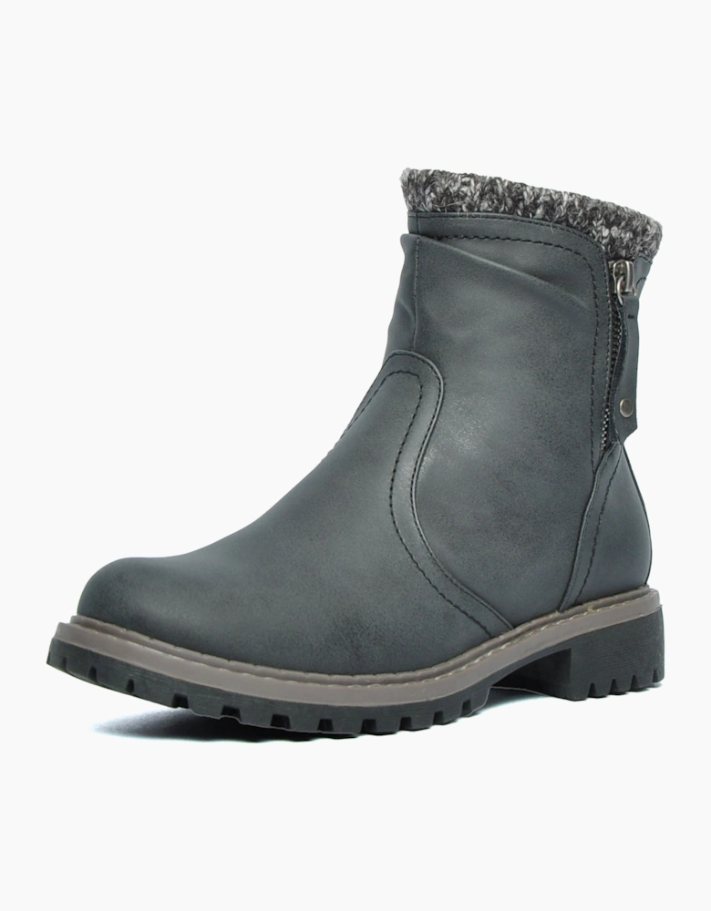 Divaz Luxe Niki Womens Ankle Boots Black