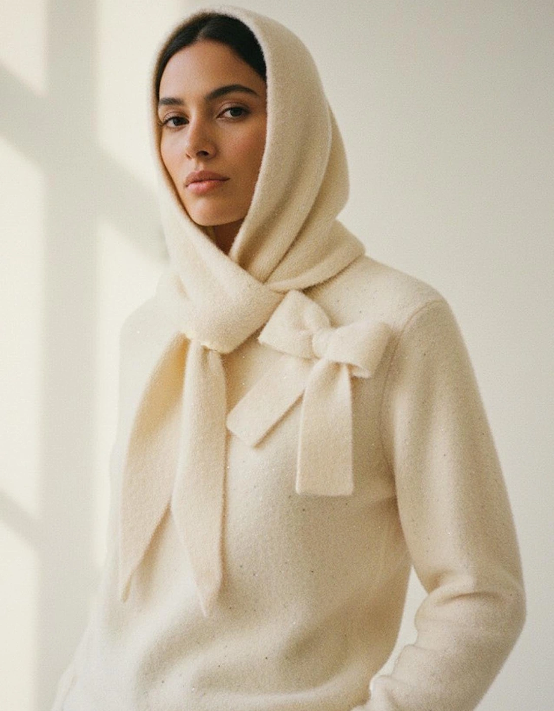 Baldwin Hooded Scarf - Cream